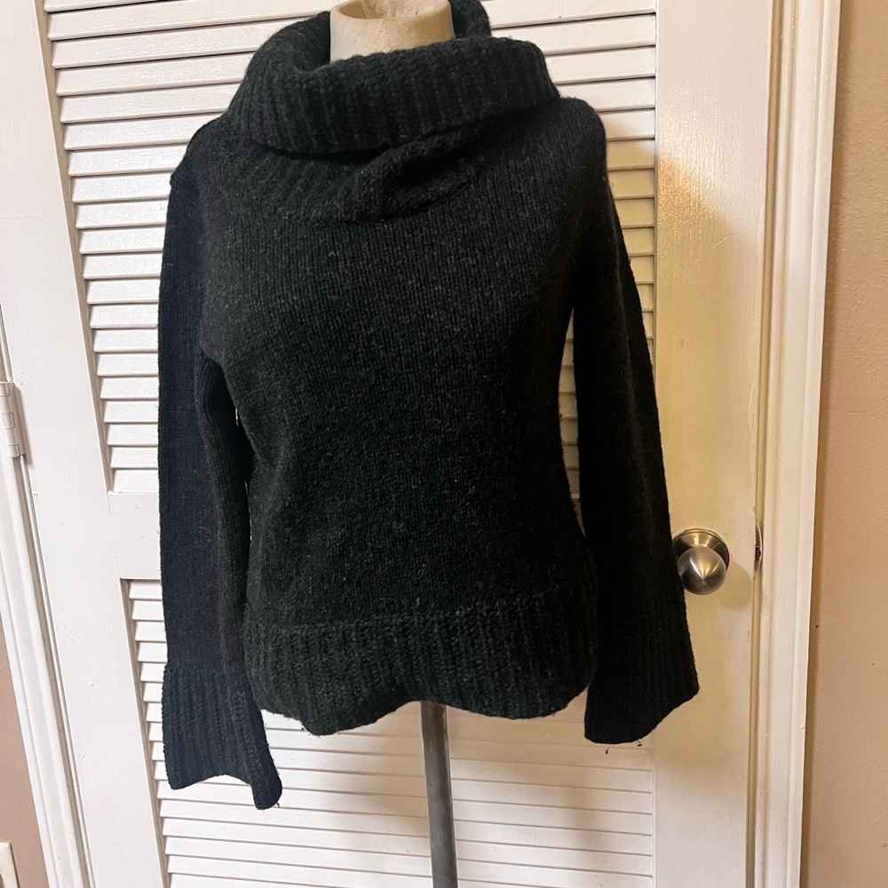 J.Crew 100% wool Cozy Dark gray  cowel neck Sweater